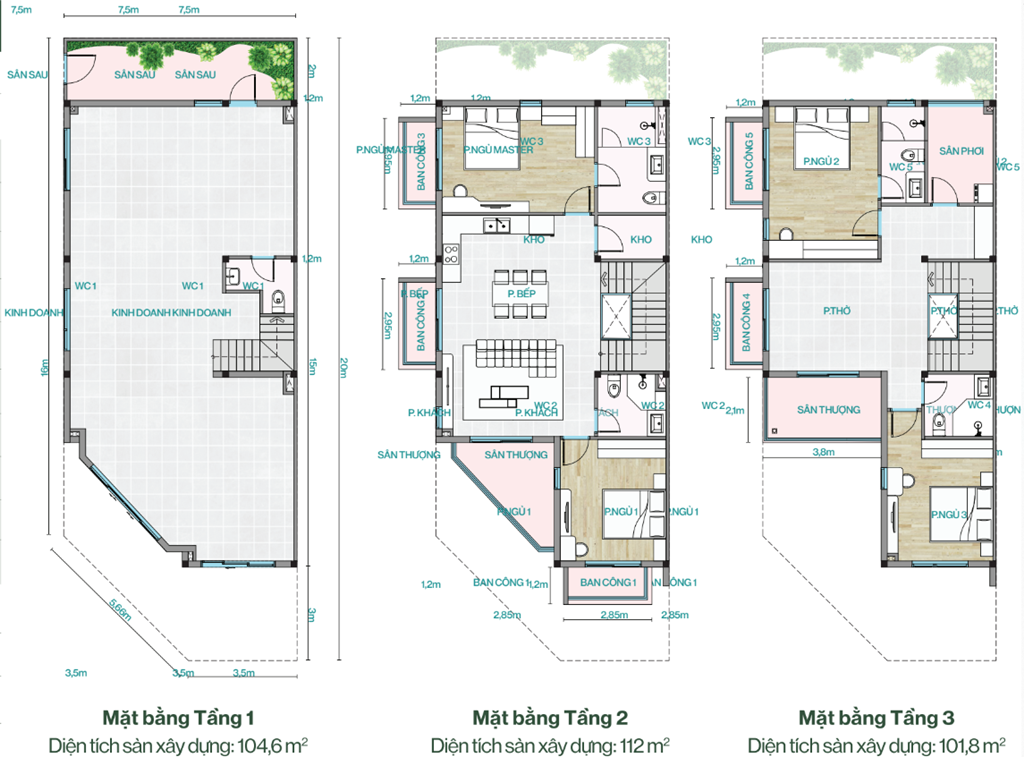 thiết kế nhà phố thương mại dầu giây
